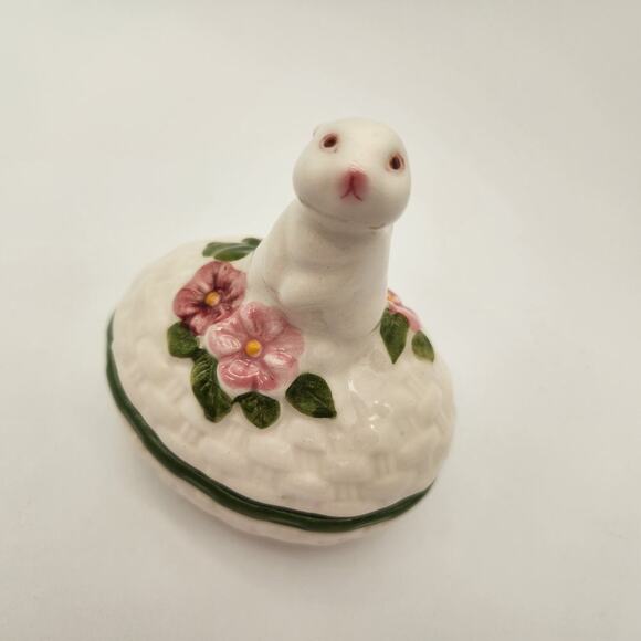 Vintage Avon Bunny Luv Ceramic TrinketBox Gift Perfect Condition Vibrant Colors - Picture 5 of 15